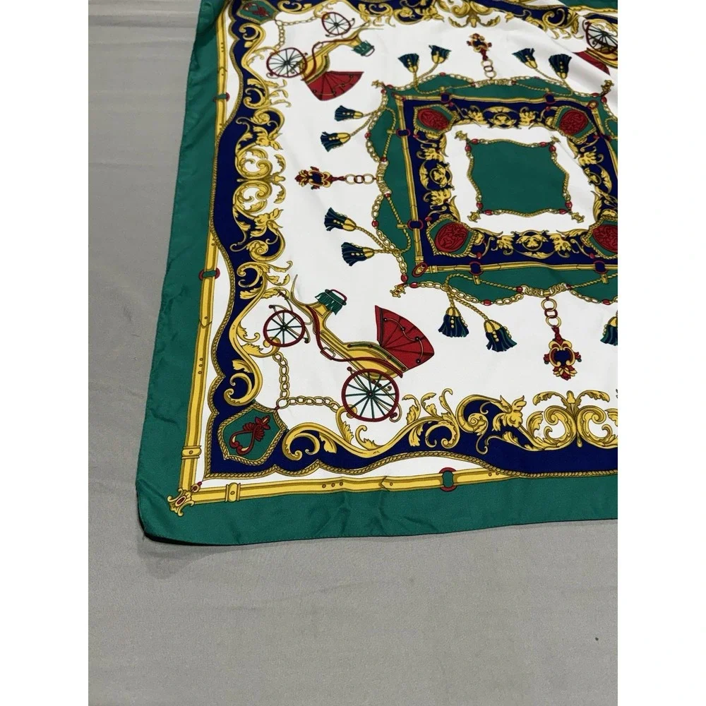 Made in Italy Equestrian Chain Print Square Scarf 34